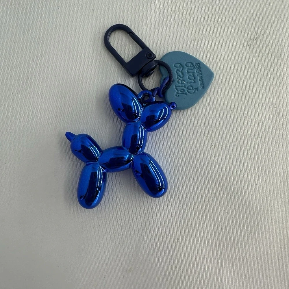Balloon Dog Keychain for Women Bag Pendant Jewelry Electric Blue New